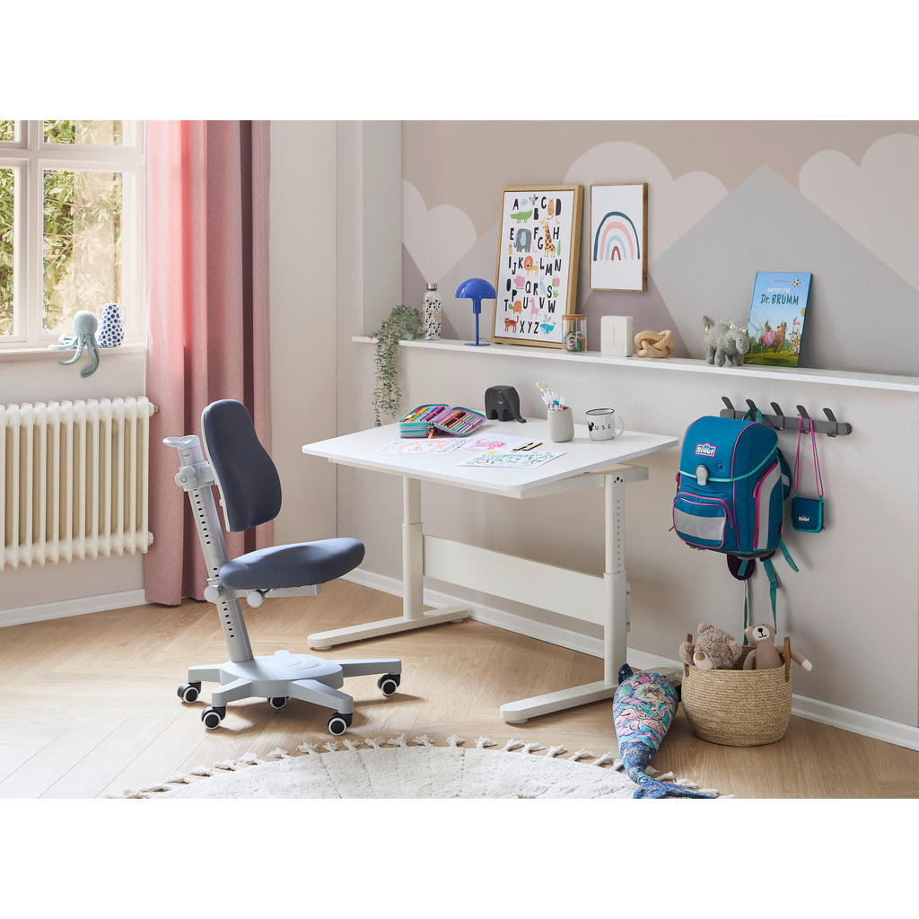 Thumbnail - Flexa Jugendschreibtisch, Weiß, Holzwerkstoff, rechteckig, Kufe, 70x50-74x120 cm, höhenverstellbar, Arbeitszimmer, Schre...