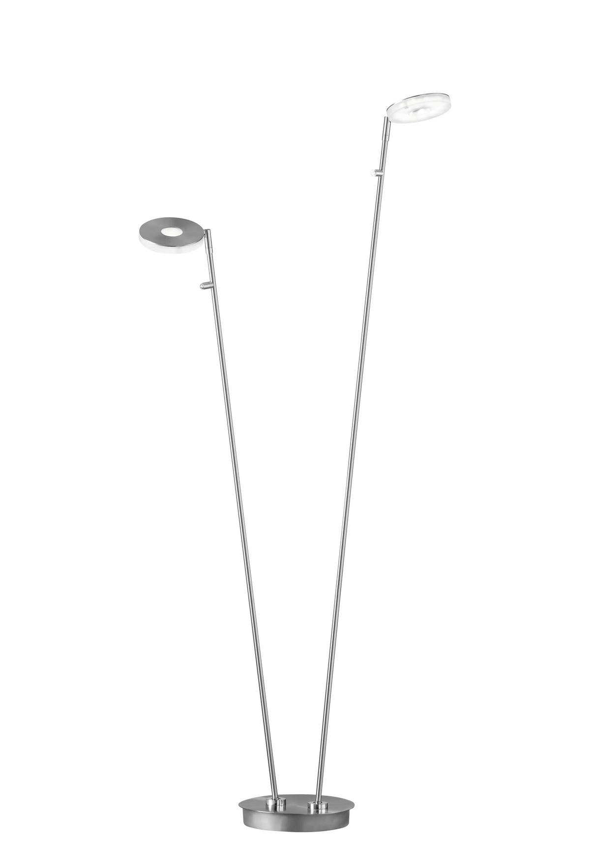 STOJACÍ LED SVÍTIDLO, 22/135 cm  - barvy chromu/barvy niklu, Design, kov (22/135cm) - Fischer & Honsel