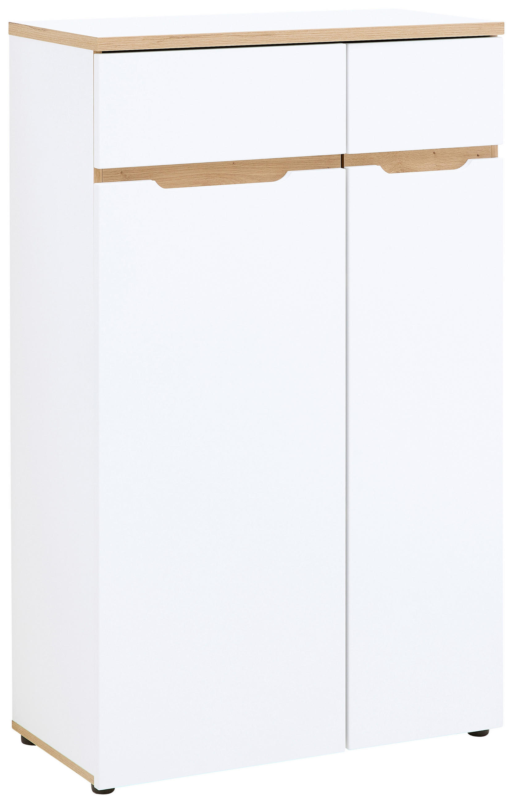 MID.YOU AKTENSCHRANK Weiß, Eiche Artisan 75cm × 38cm × 122cm