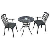 BALKONSET  5-teilig  - Graphitfarben/Grau, MODERN, Textil/Metall - Gardenson