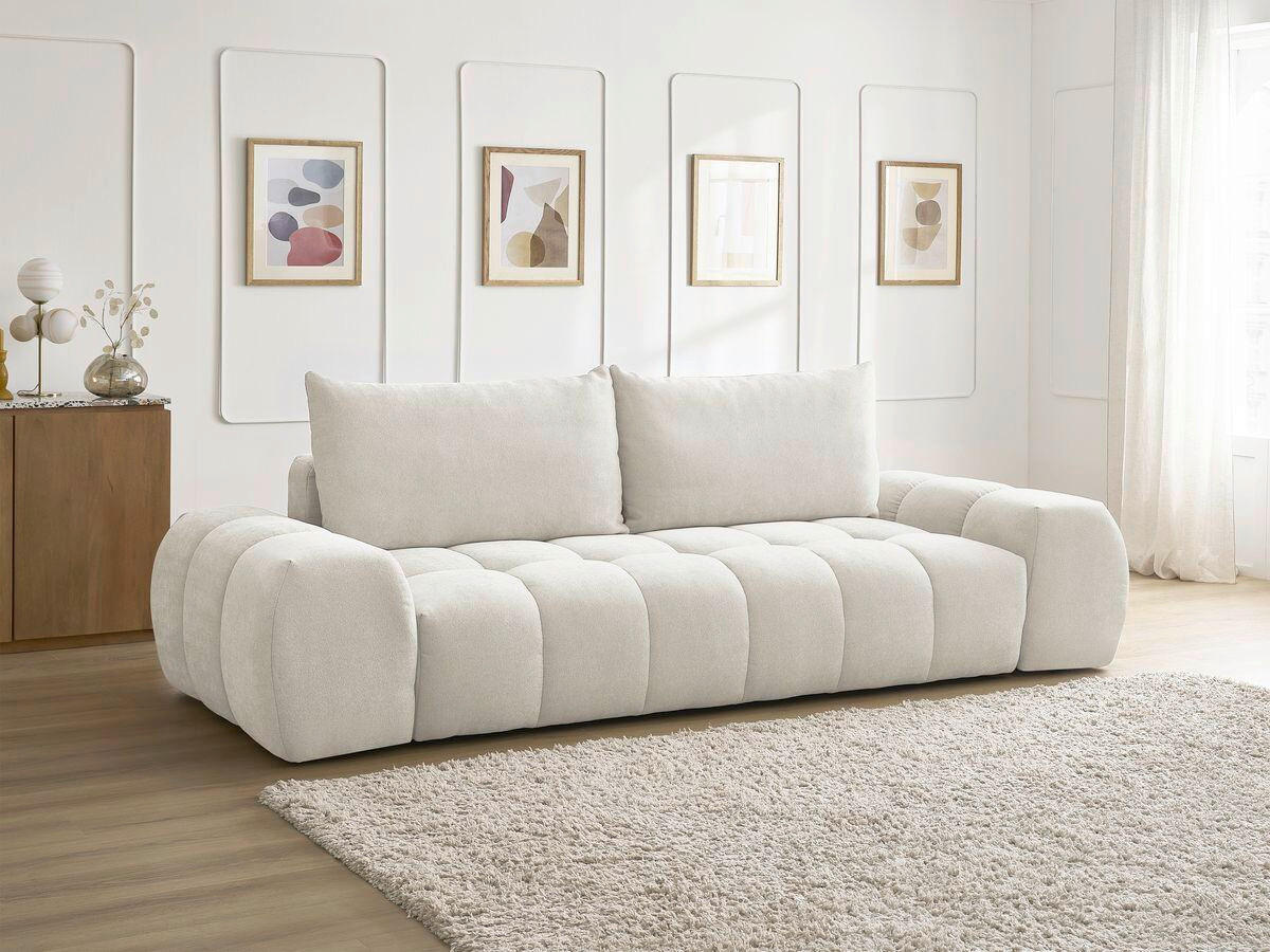 3-SITZER-SOFA EVEREST Struktur Beige  - Beige/Schwarz, MODERN, Kunststoff/Textil (278/90/115cm)