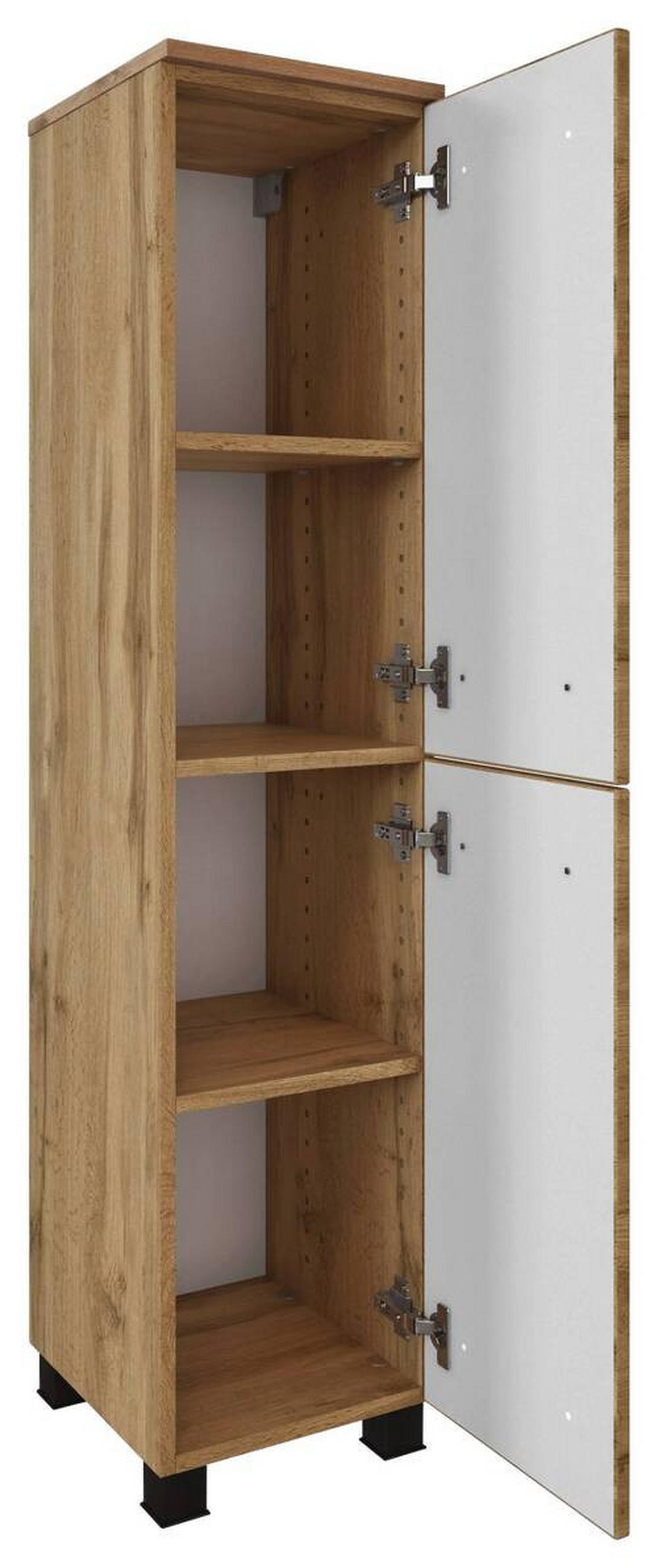 MIDI SKŘÍŇKA, barvy dubu, 30/130/35 cm - černá/barvy dubu, Moderní, kov/kompozitní dřevo (30/130/35cm) - Held