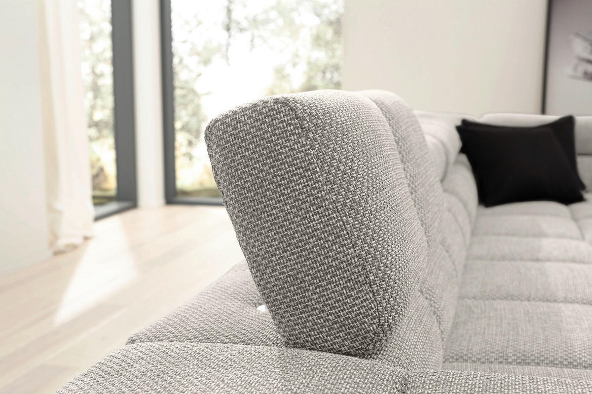 ECKSOFA Beige Flachgewebe  - Beige/Schwarz, Design, Kunststoff/Textil (317/213cm) - Hom`in