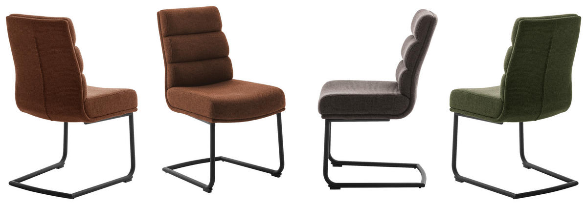 SCHWINGSTUHL  in Stahl Webstoff  - Rostfarben/Schwarz, Design, Textil/Metall (47/90/64cm) - Dieter Knoll