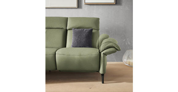 TRAPEZSOFA in Mikrofaser Hellgrün - Schwarz/Hellgrün, KONVENTIONELL, Textil/Metall (221/103/95cm) - Dieter Knoll