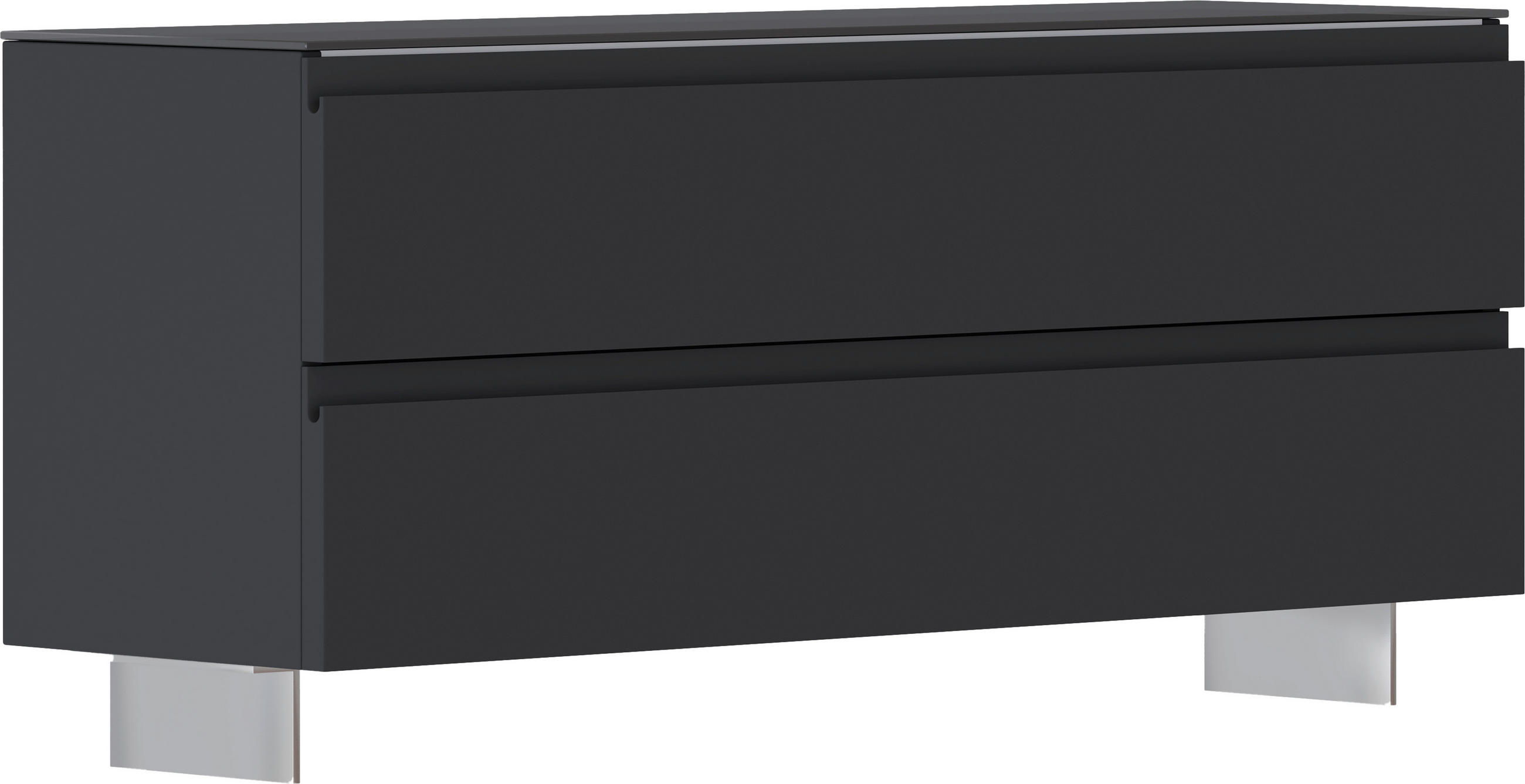 GARDEROBENBANK Anthrazit  - Anthrazit/Alufarben, Design, Glas/Metall (110/49/33cm) - Moderano