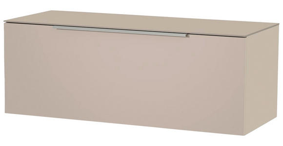 LOWBOARD  in 110/56/45 cm  - Sandfarben/Alufarben, Design, Glas/Holzwerkstoff (110/56/45cm) - Moderano