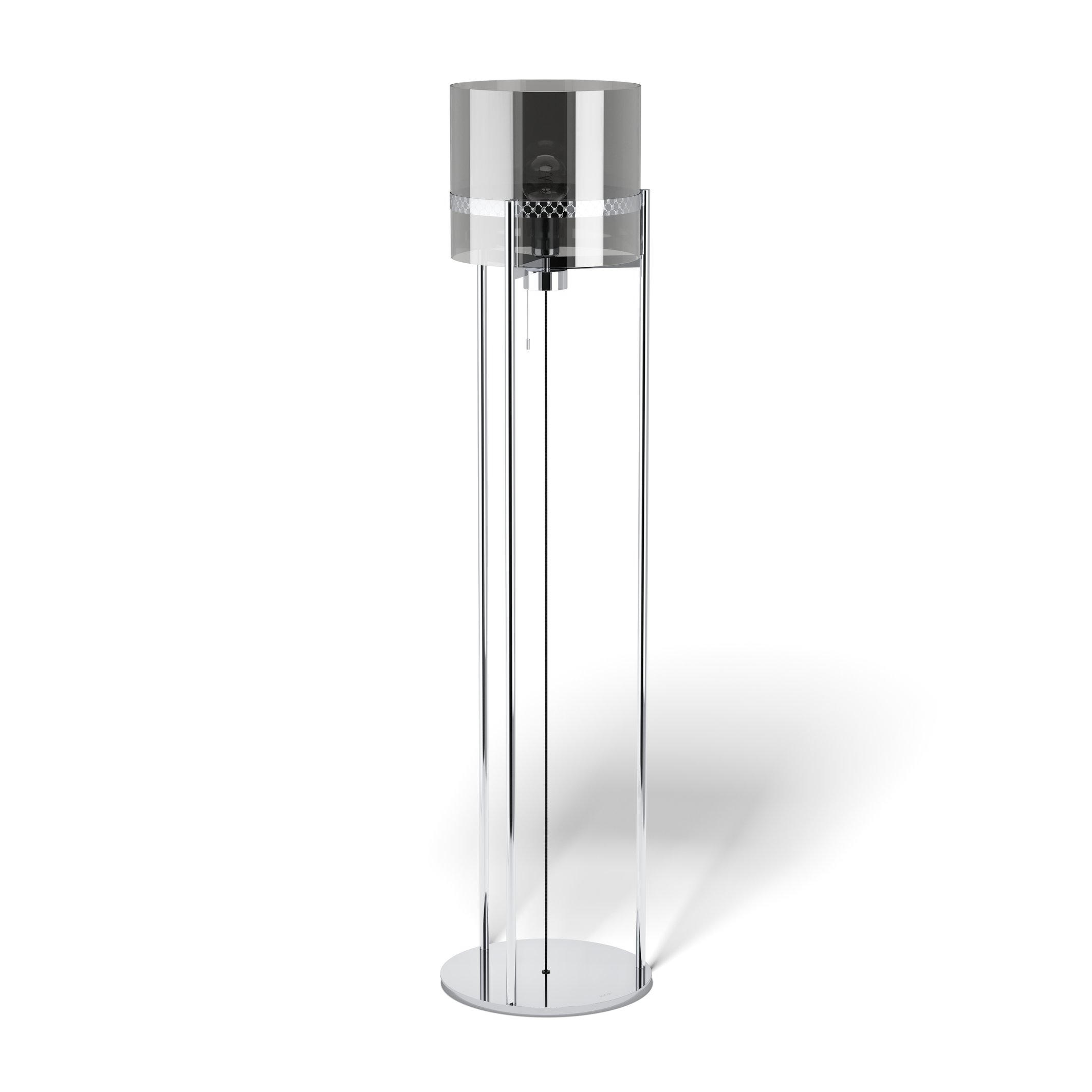 STEHLEUCHTE 30/146 cm    - Chromfarben/Transparent, Design, Glas/Metall (30/146cm) - Joop!