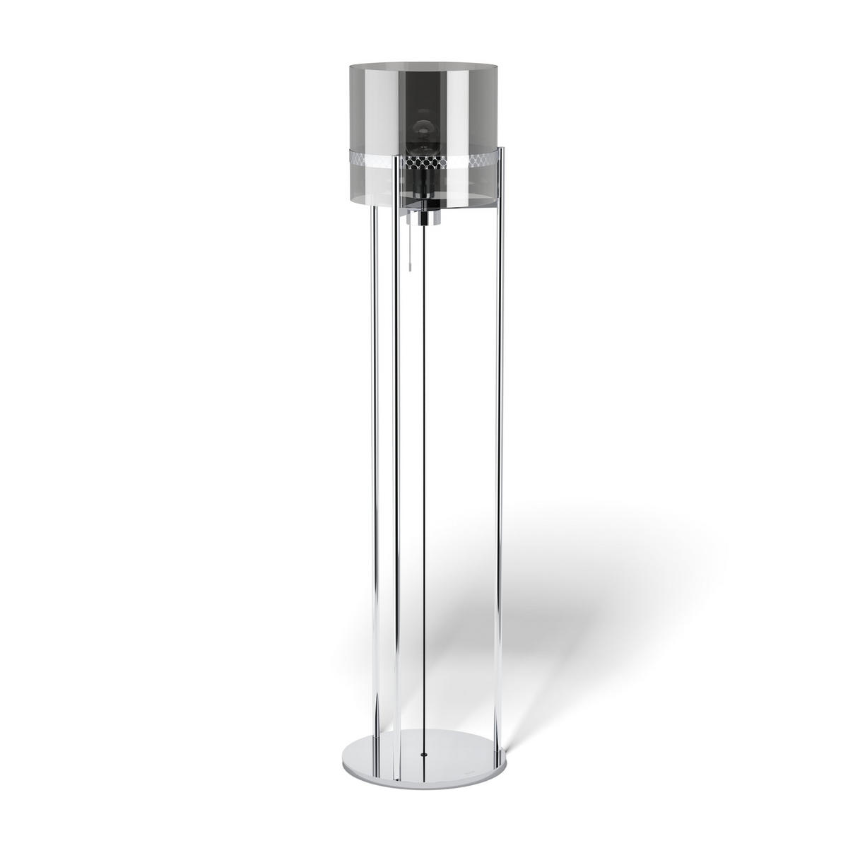GOLVLAMPA Round Lights 30/146 cm    - kromfärg/svart, Design, metall/glas (30/146cm) - Eglo