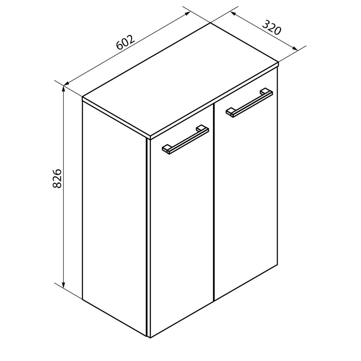 MIDISCHRANK 60,2/82,6/32 cm  - Chromfarben/Eichefarben, Basics, Glas/Holzwerkstoff (60,2/82,6/32cm) - MID.YOU