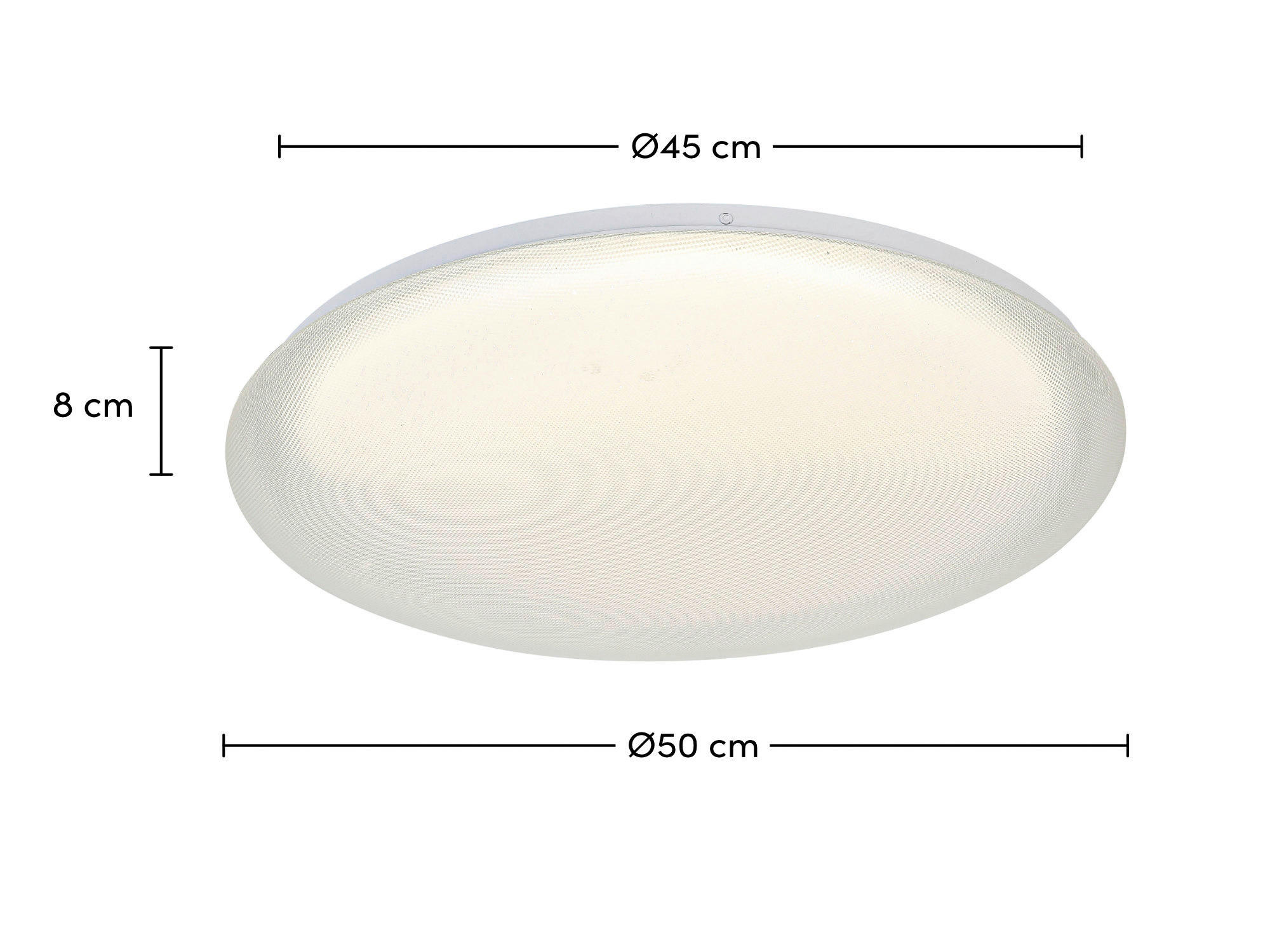 DECKENLEUCHTE 50/8 cm   - Transparent/Weiß, Trend, Kunststoff/Metall (50/8cm) - Novel