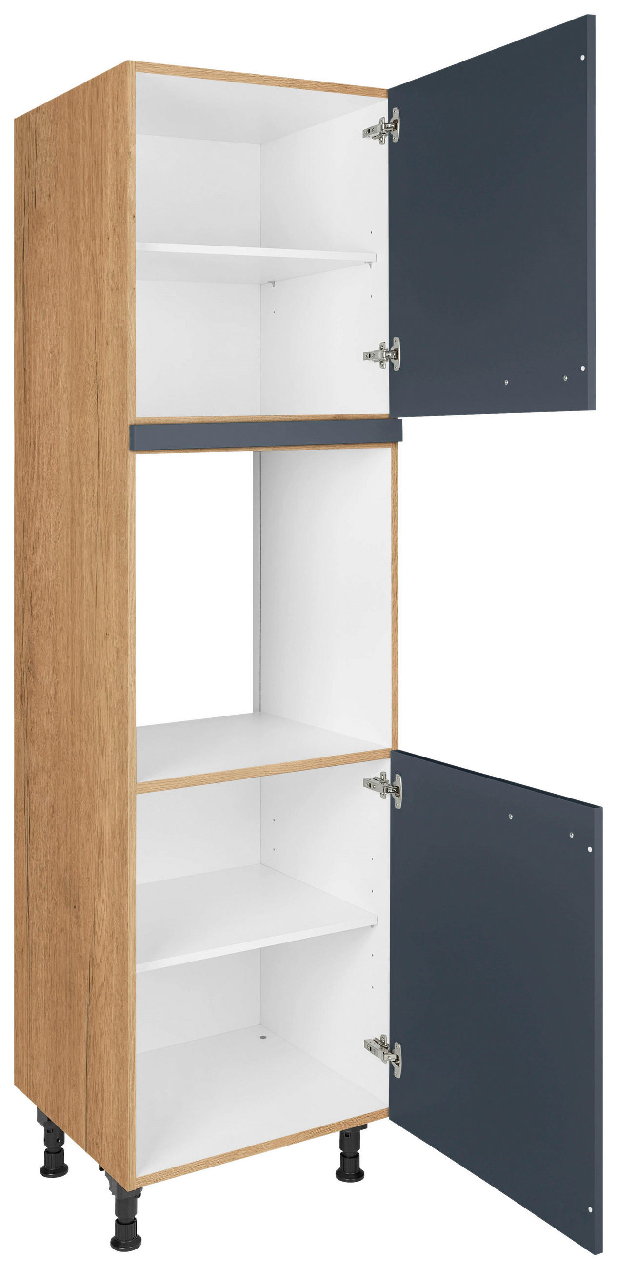 GERÄTEUMBAUSCHRANK 60/216,6/58 cm  in Blau, Eichefarben  - Blau/Eichefarben, MODERN, Holzwerkstoff/Metall (60/216,6/58cm) - Nobilia