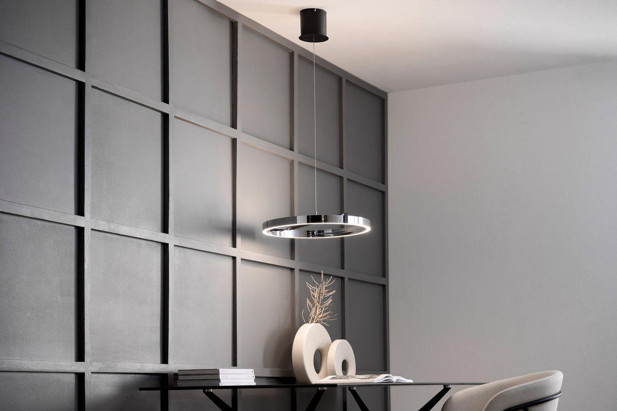 ZÁVĚSNÉ LED SVÍTIDLO, 50/50-200 cm  - čiré, Trend, kov/plast (50/50-200cm) - Dieter Knoll