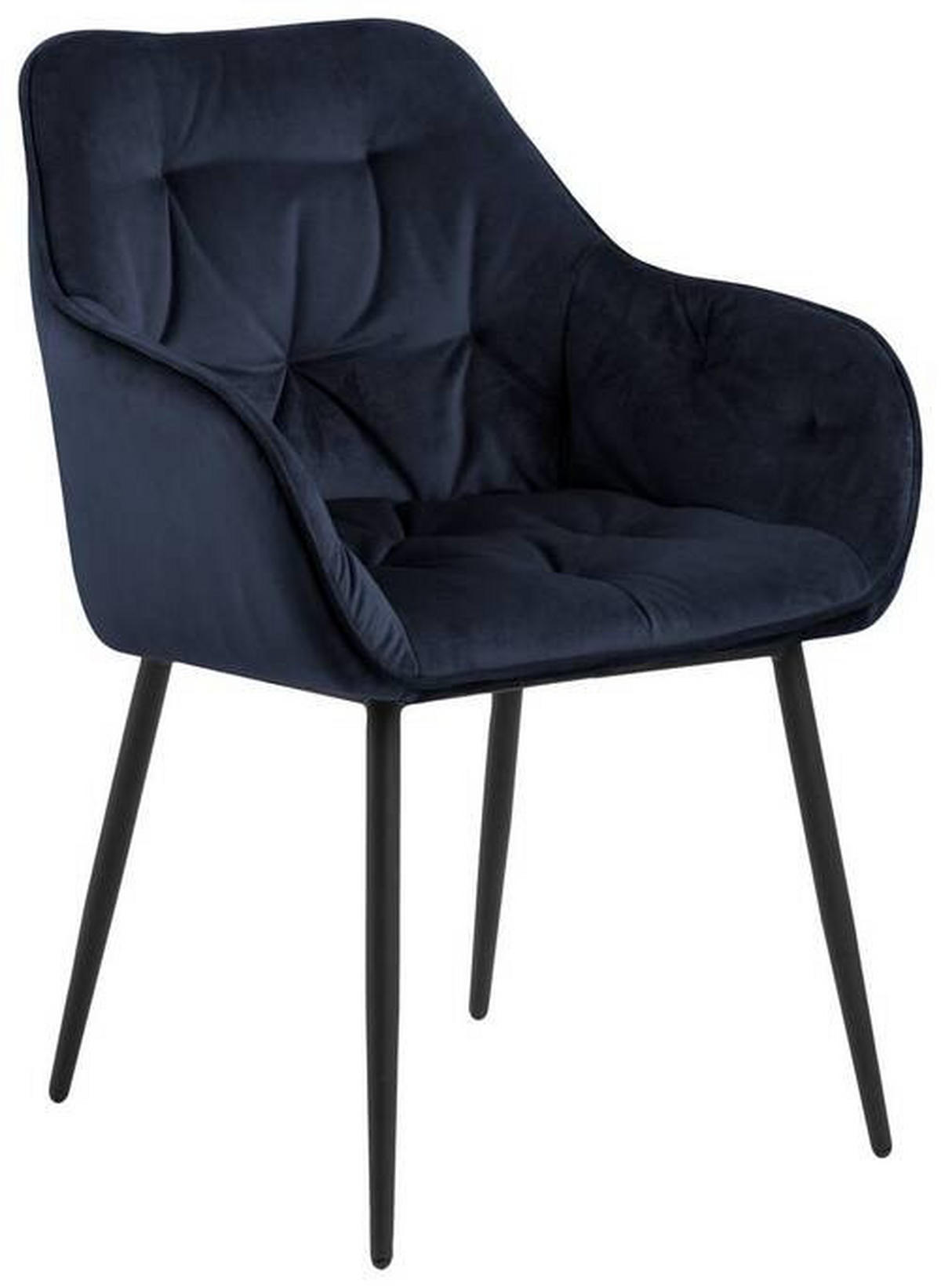 ARMLEHNSTUHL  in Samt  - Blau/Schwarz, Design, Textil/Metall (58/83/55cm) - MID.YOU