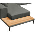 ECKSOFA  in Leinwand Graphitfarben  271/318 cm  - Schwarz/Graphitfarben, Design, Textil/Metall (271/318cm) - Belluti