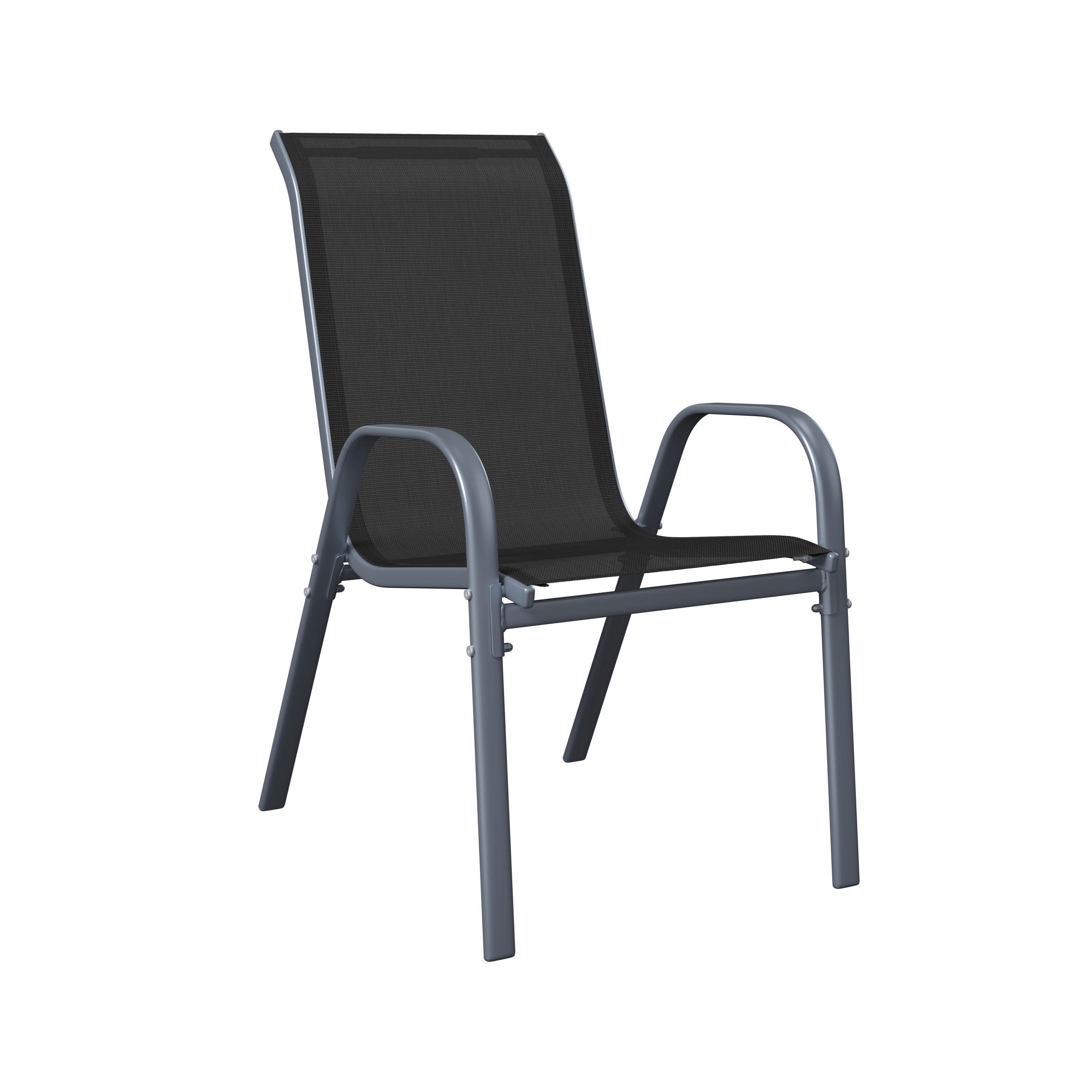 GARTENSESSEL-SET Metall, Textil Anthrazit, Schwarz  - Anthrazit/Schwarz, MODERN, Textil/Metall (54/94/73cm) - Ambia Garden