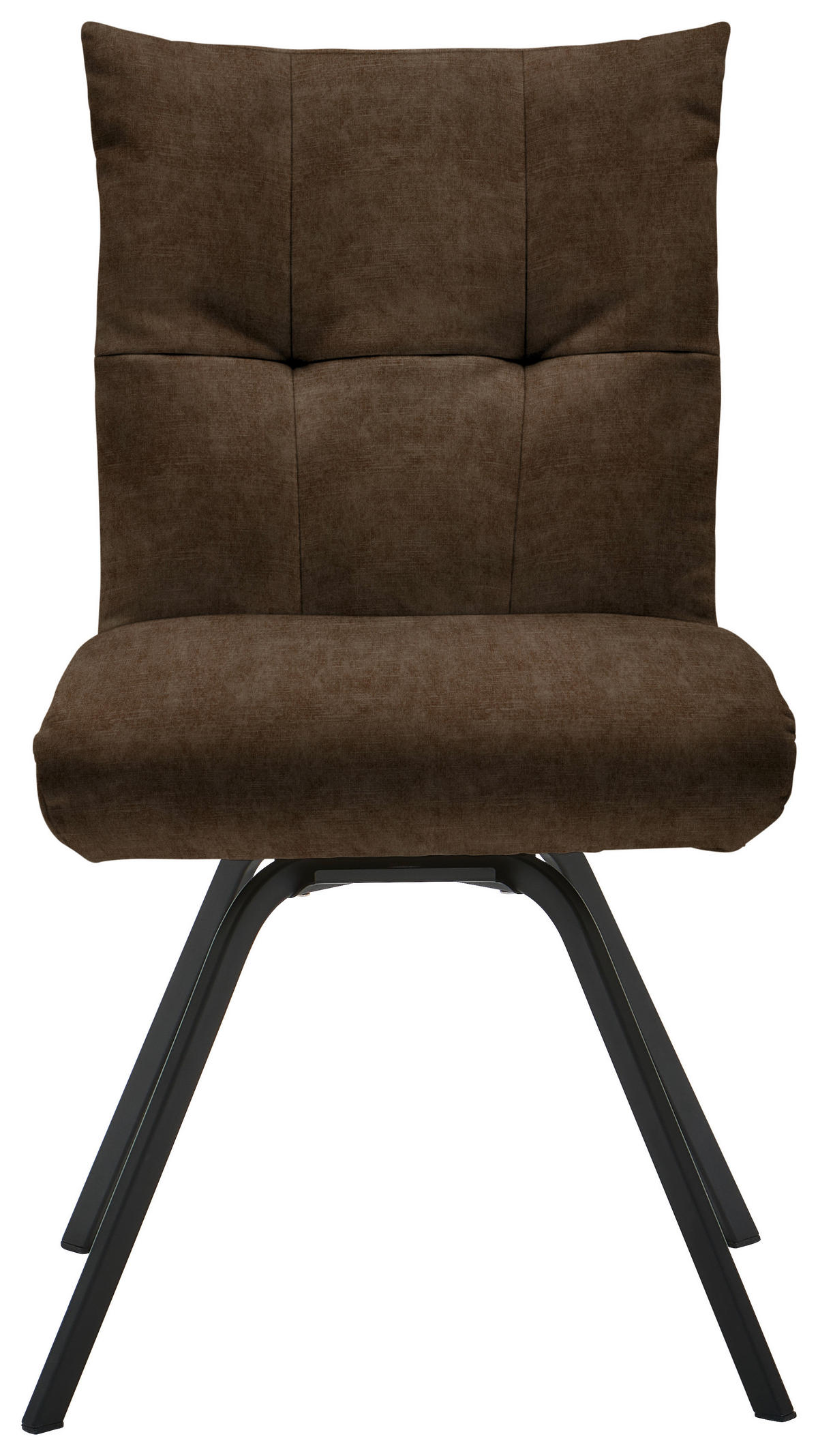 STUHL  in Velours Textil  - Dunkelbraun/Schwarz, Design, Textil/Metall (50/84/68cm) - Welnova