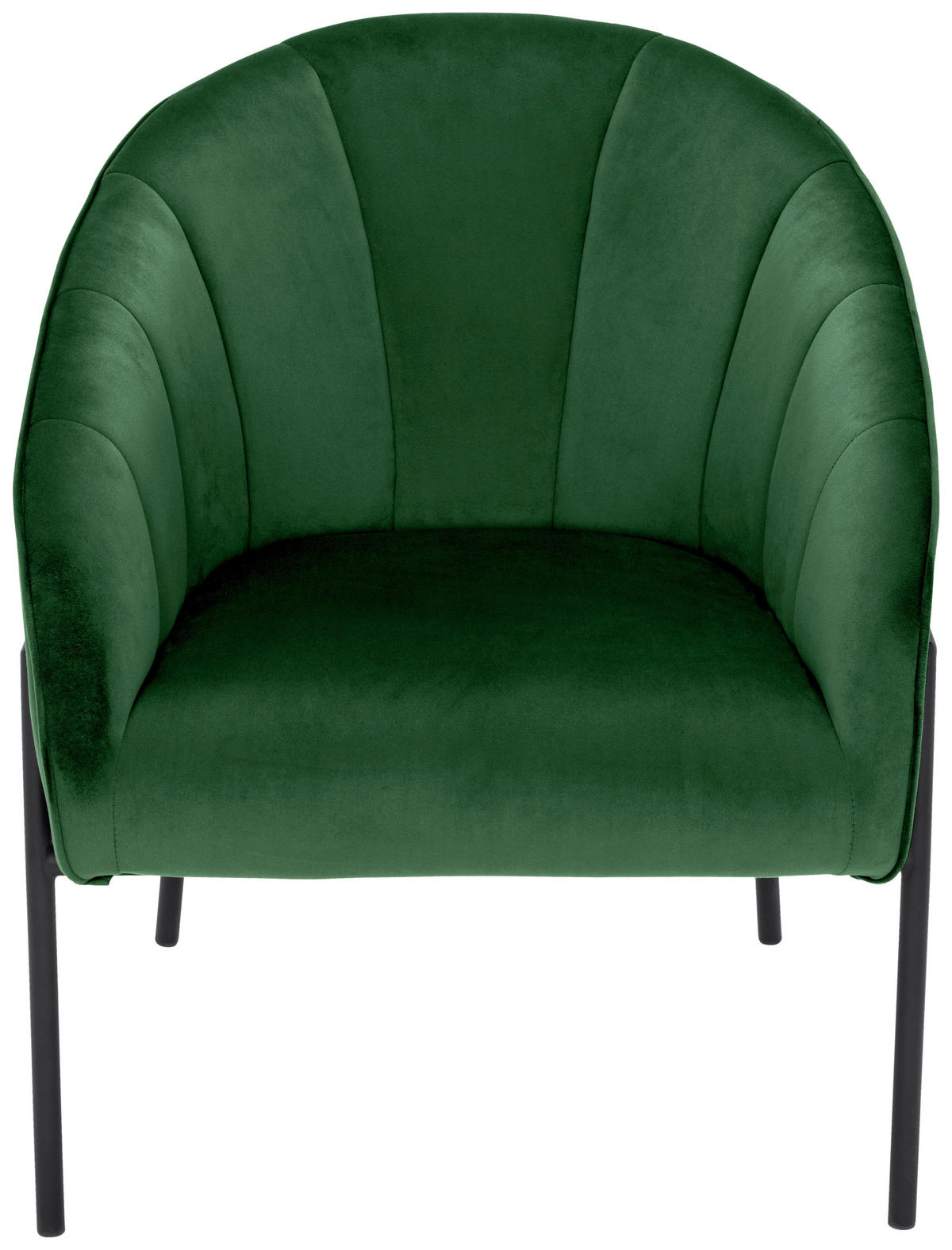 SESSEL in Samt Grün  - Schwarz/Grün, Design, Textil/Metall (71/84/69cm) - Livetastic