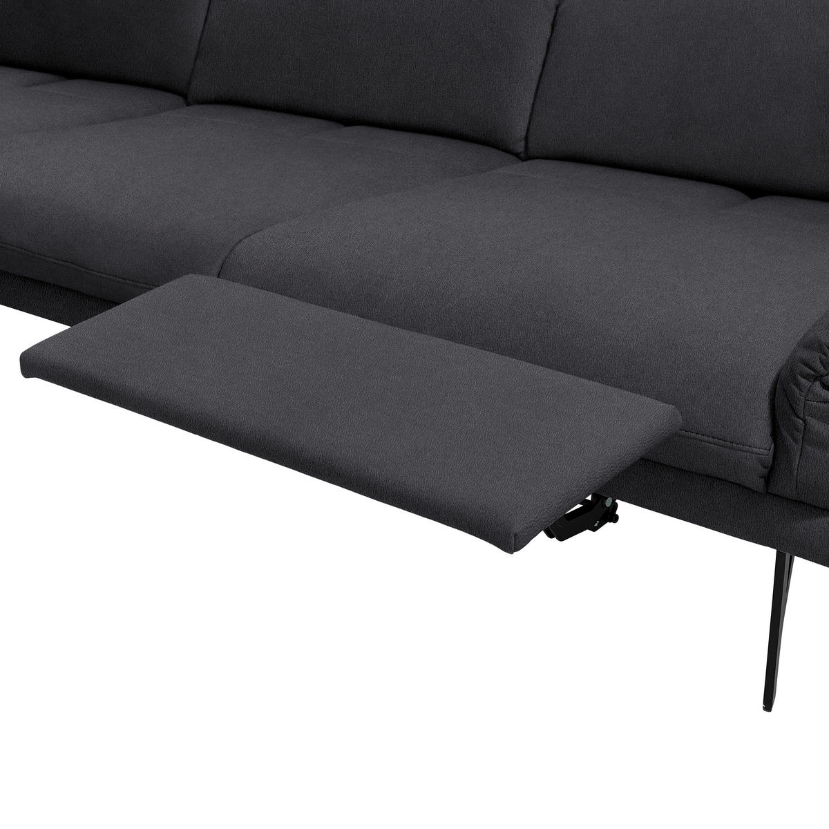 ECKSOFA Posh in Echtleder Anthrazit  173/308 cm  - Anthrazit, Design, Leder/Metall (173/308cm) - Joop!
