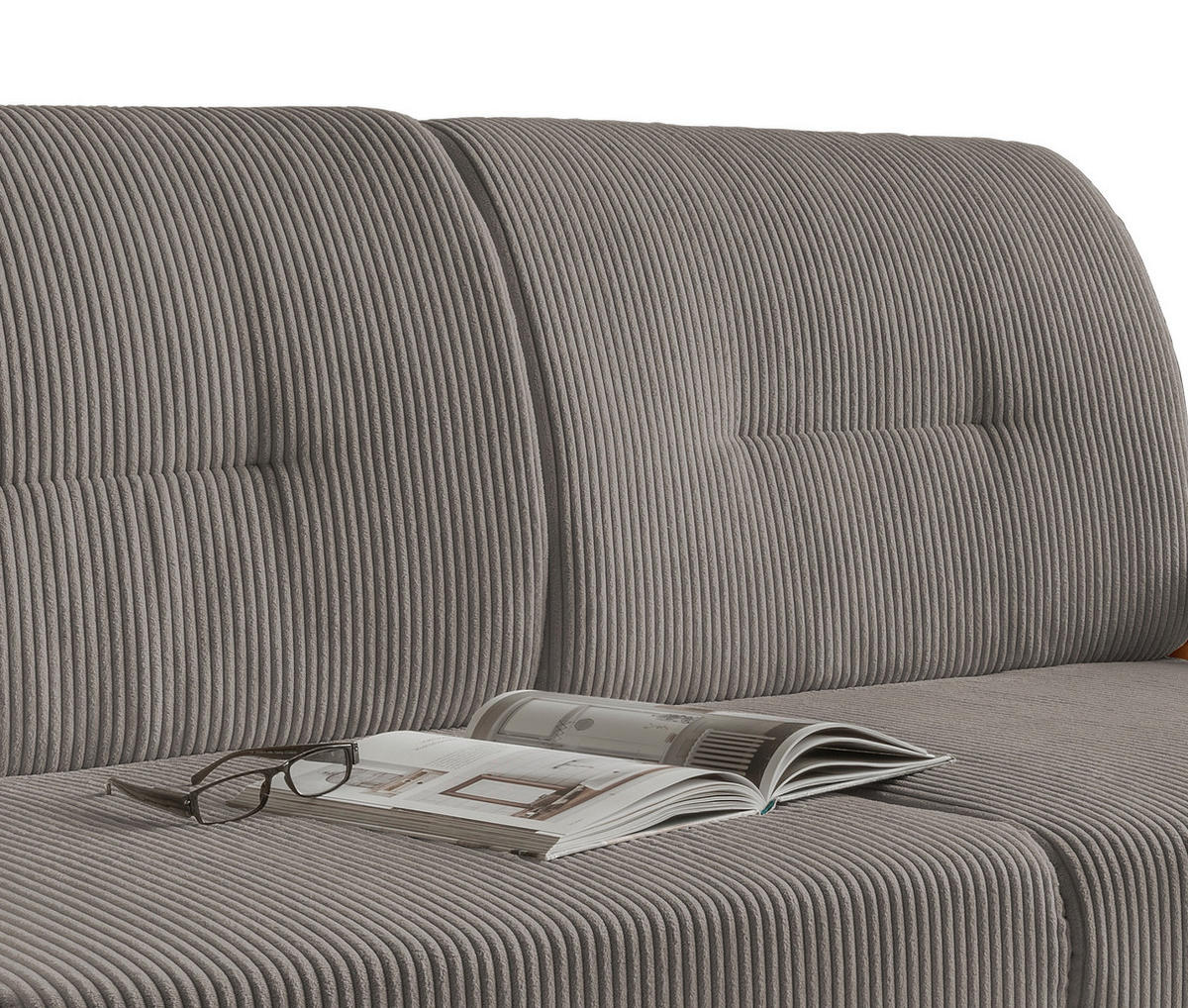 SCHLAFSOFA in Textil Kieferfarben, Graubraun  - Graubraun/Kieferfarben, Modern, Holz/Textil (154/88/90cm) - Livetastic