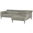 ECKSOFA in Struktur Greige  280/205 cm  - Greige/Schwarz, Design, Textil/Metall (280/205cm) - Xora