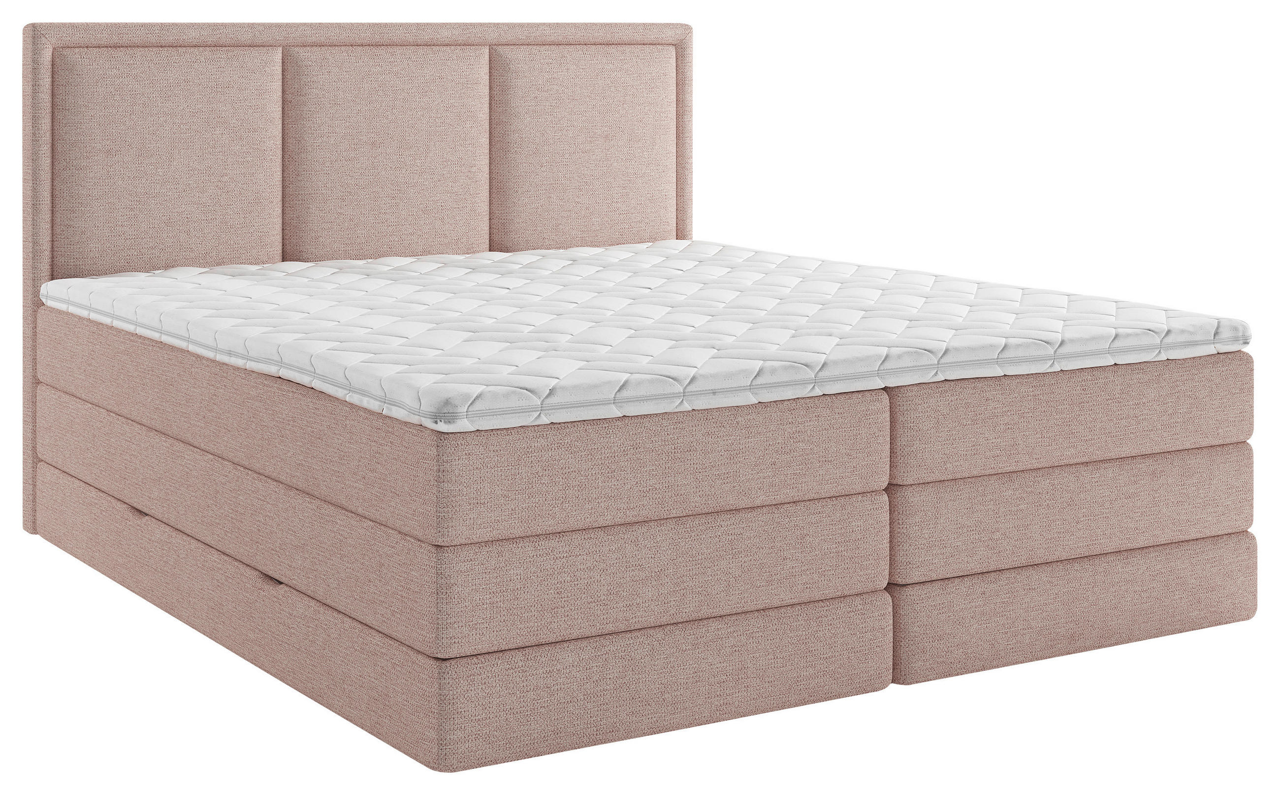 BOXSPRINGBETT 180/200 cm,  in Rosa, Bettkasten, Topper, Matratzen, Wendematratze mit unterschiedlichen Härtegraden, H3 + H4 = fest + sehr fest  - Rosa, Design, Kunststoff/Textil (180/200cm) - MID.YOU