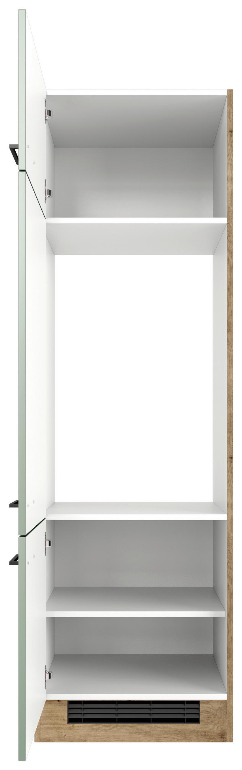 GERÄTEUMBAUSCHRANK 60/200/57 cm  in Grün, Eiche Artisan  - Schwarz/Eiche Artisan, KONVENTIONELL, Holzwerkstoff/Metall (60/200/57cm) - FlexWell