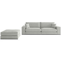 SITZGARNITUR in Webstoff Grau  - Schwarz/Grau, Design, Holz/Textil (278/85/103cm) - Livetastic