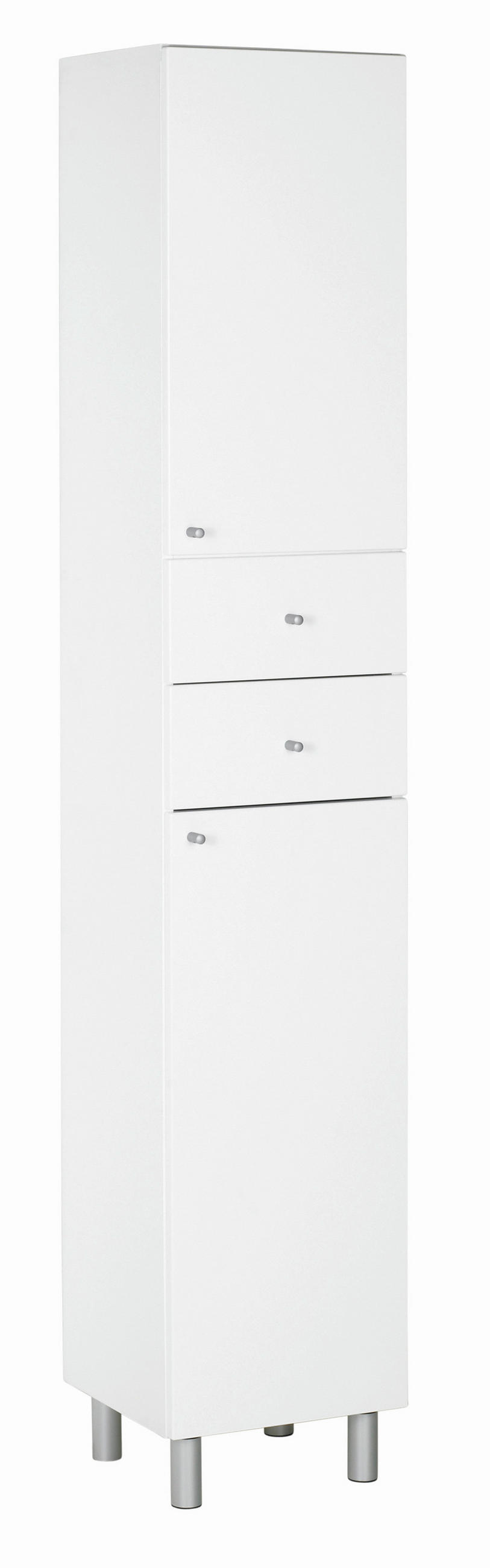 VYSOKÁ SKRINKA, biela, biela, 35/186/33 cm - biela/biela s vysokým leskom, Konventionell, kov/drevo (35/186/33cm) - Xora