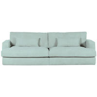 BIG SOFFA i manchester ljusblå  - ljusblå/svart, Romantik / Lanthus, textil/plast (270/67/120cm) - MID.YOU