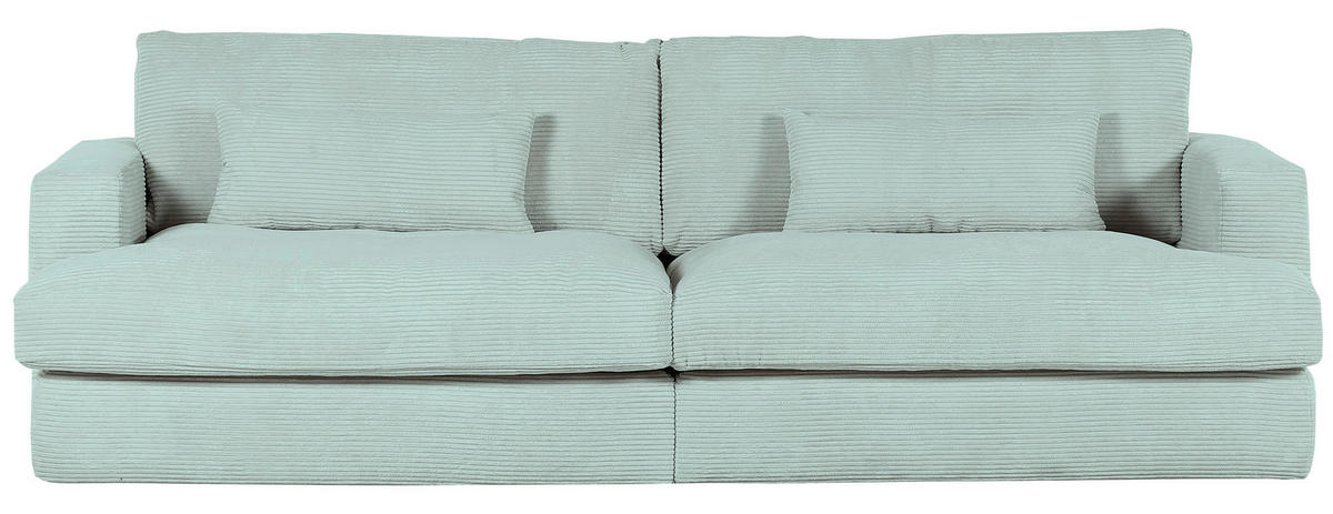 BIGSOFA in Cord Hellblau  - Schwarz/Hellblau, ROMANTIK / LANDHAUS, Kunststoff/Textil (270/67/120cm) - Landscape