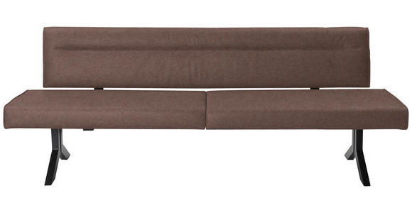 SITZBANK 220/87/70-86 cm  in Hellbraun  - Hellbraun/Schwarz, KONVENTIONELL, Textil/Metall (220/87/70-86cm) - Moderano