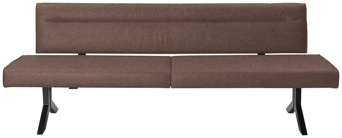 SITZBANK in Metall, Textil Braun  - Schwarz/Braun, Konventionell, Textil/Metall (220/87/70cm) - Moderano