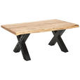COUCHTISCH in Holz, Metall 115/70/45 cm  - Schwarz/Naturfarben, Design, Holz/Metall (115/70/45cm) - Ambia Home