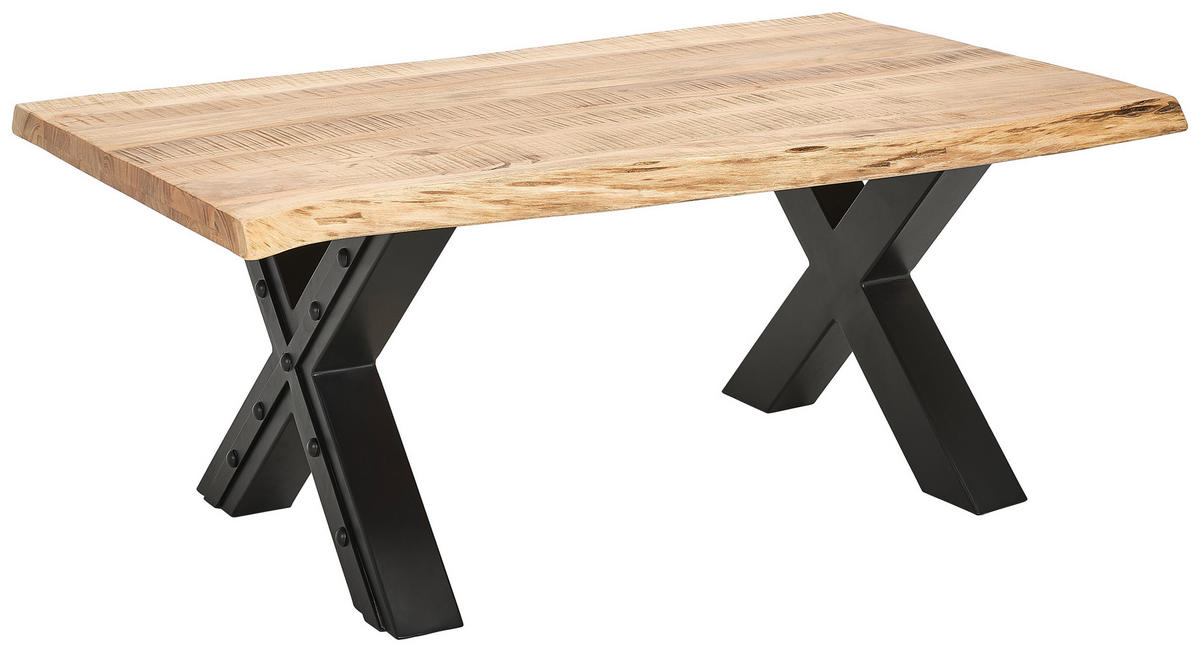 COUCHTISCH in Holz, Metall 115/70/45 cm  - Schwarz/Naturfarben, Design, Holz/Metall (115/70/45cm) - Ambia Home