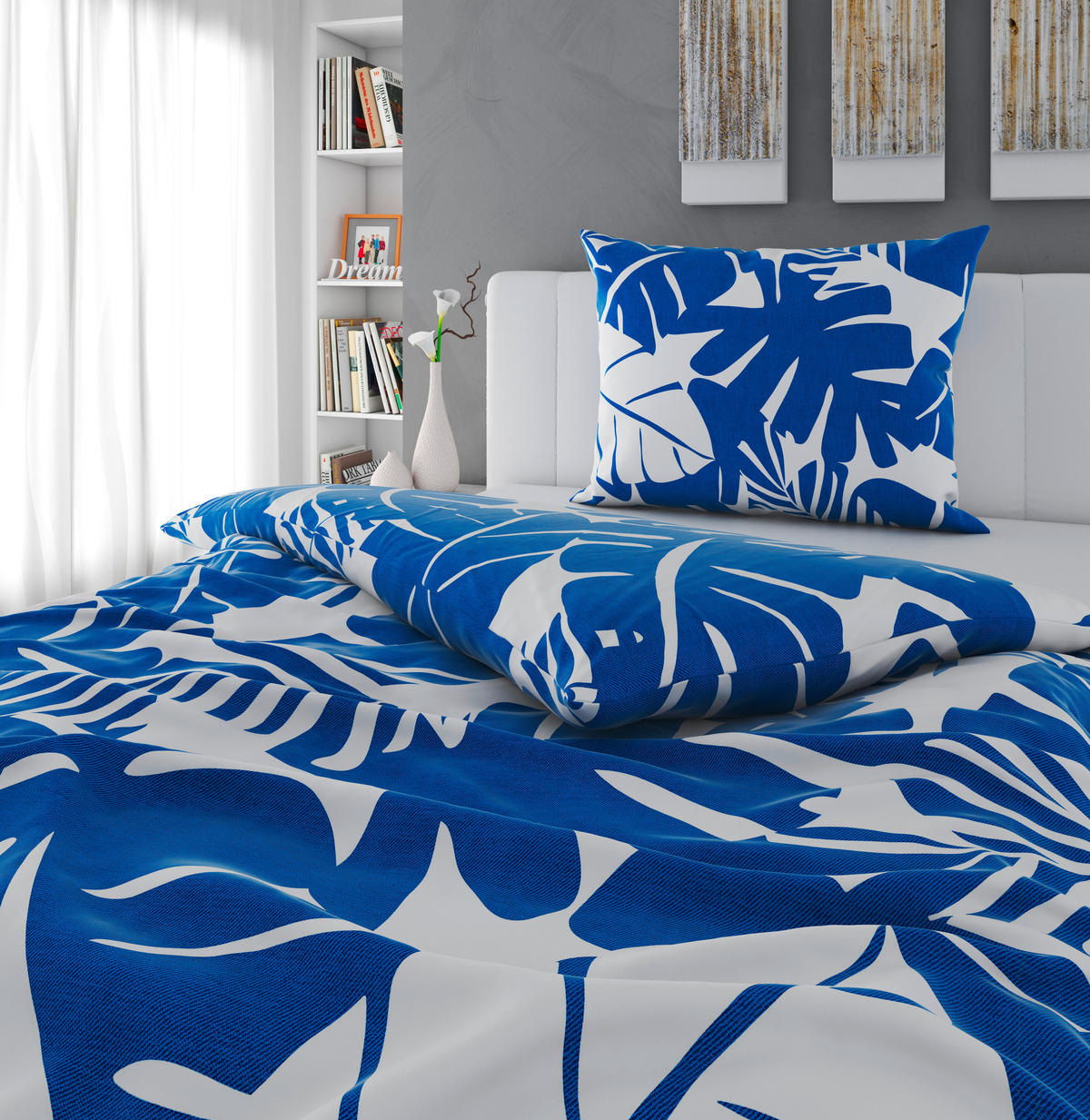 POSTEĽNÁ BIELIZEŇ, renforcé, modrá, 140/200 cm - modrá, textil (140/200cm) - Esposa