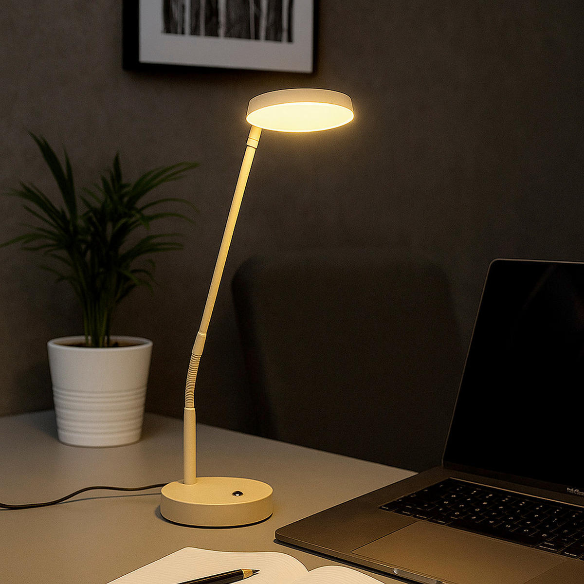 LED-TISCHLEUCHTE Sorento 16/48/36 cm   - Sandfarben, Design, Metall (16/48/36cm) - Fischer & Honsel