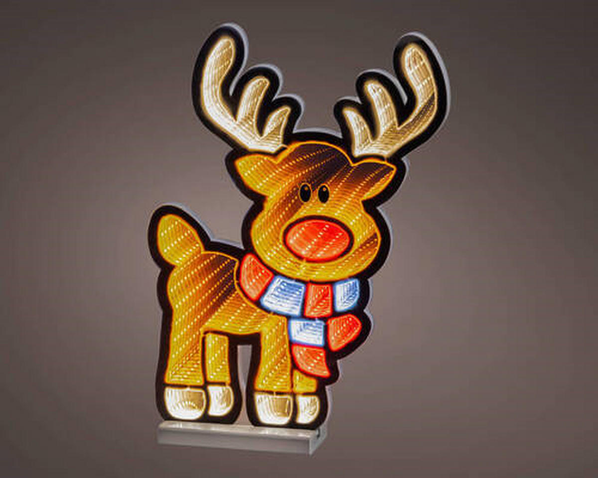 VÁNOČNÍ LED FIGURKA - hnědá/červená, Konvenční, plast (4,50/30,00/41,50cm)