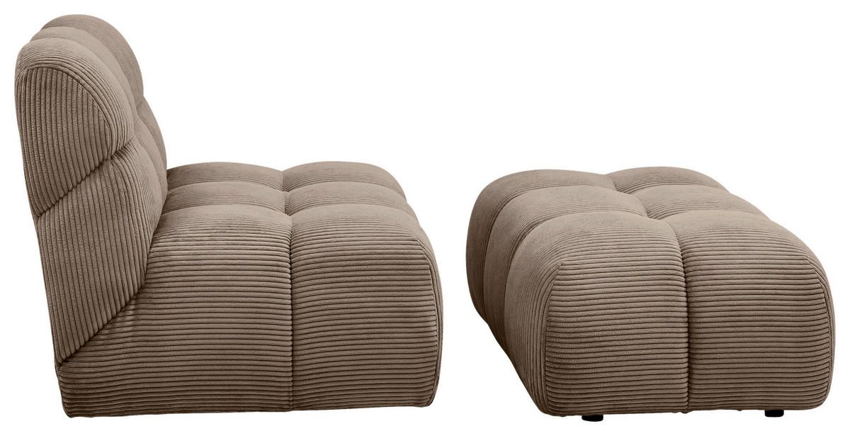 HOCKER Cord Braun  - Schwarz/Braun, KONVENTIONELL, Kunststoff/Textil (105/43/90cm) - Tom Tailor