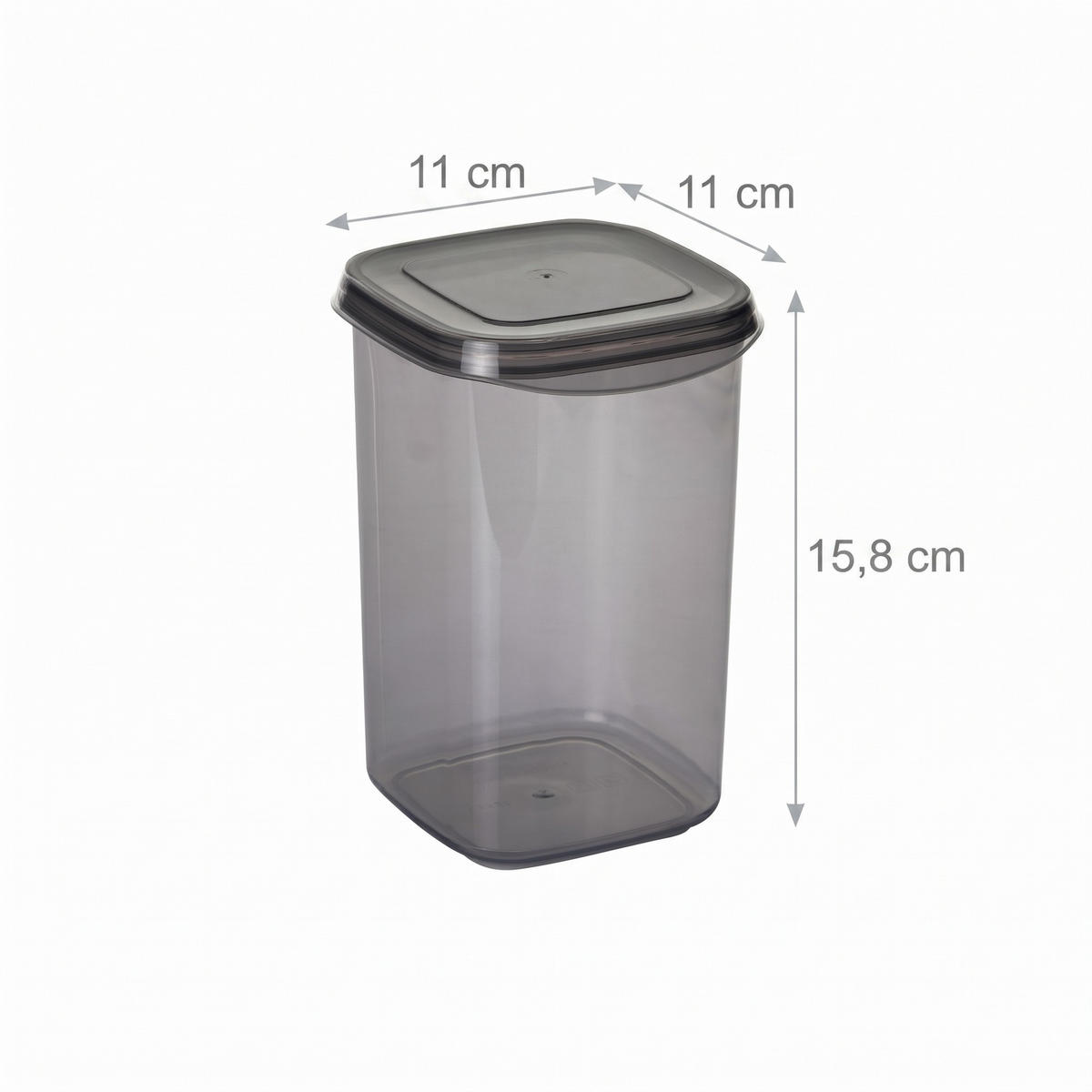 VORRATSDOSENSET 24-teilig  - Transparent/Anthrazit, Basics, Kunststoff (10/10/9,5cm) - P & B