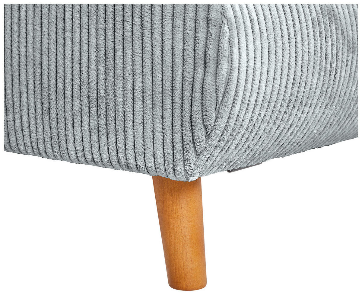 ECKSOFA in Cord Grau  - Eichefarben/Grau, Konventionell, Holz/Textil (162/284cm) - Carryhome