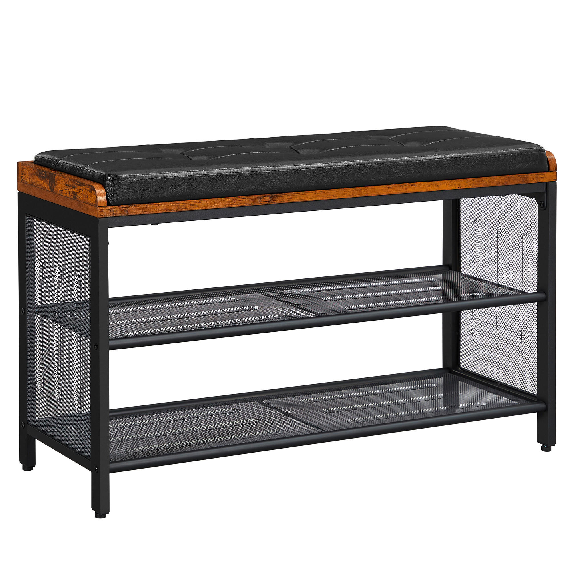 GARDEROBENBANK Braun, Schwarz  - Schwarz/Braun, Trend, Textil/Metall (80/48/30cm) - Boxxx