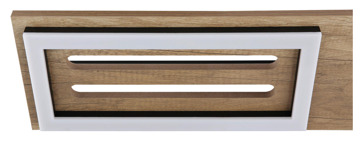 LED-HÄNGELEUCHTE 90/18/120 cm  - Dunkelbraun/Opal, Design, Holzwerkstoff/Kunststoff (90/18/120cm) - Globo