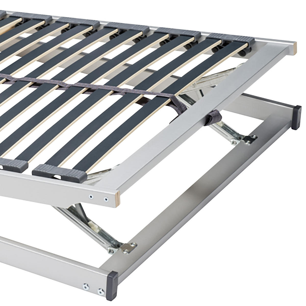 LATTENROST 100/200 cm Kopfteil, Fußteil, Mittelzone verstellbar, Buche  - Silberfarben, Basics, Holz (100/200cm) - Livetastic
