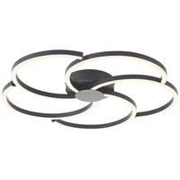 LED-DECKENLEUCHTE  57/6 cm    - Schwarz, Design, Kunststoff/Metall (57/6cm) - Brilliant
