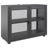 WASCHBECKENUNTERSCHRANK 80/60/33 cm  - Schwarz, Design, Kunststoff/Metall (80/60/33cm) - home24