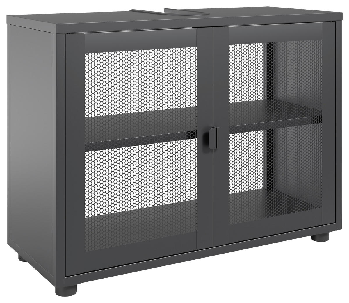 WASCHBECKENUNTERSCHRANK 80/60/33 cm  - Schwarz, Design, Kunststoff/Metall (80/60/33cm) - home24