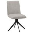 STUHL Webstoff Schwarz, Graubraun  - Graubraun/Schwarz, Design, Textil/Metall (46,5/87/64cm) - Voleo