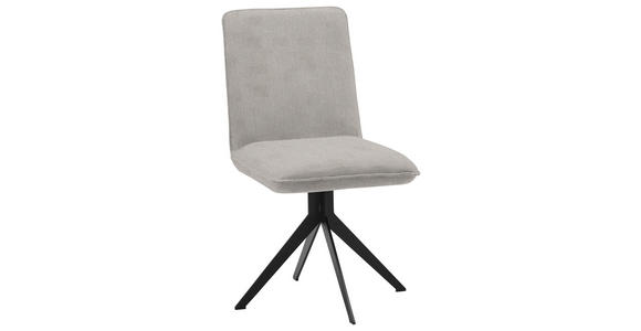 STUHL Webstoff Schwarz, Graubraun - Graubraun/Schwarz, Design, Textil/Metall (46,5/87/64cm) - Voleo