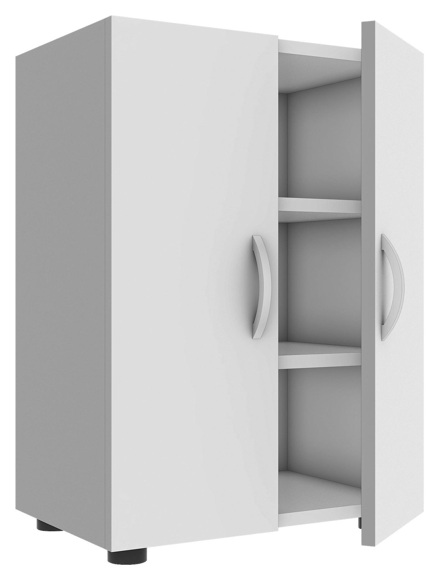 SCHUHSCHRANK  in 49/74/30 cm  - Alufarben/Weiß, MODERN, Holzwerkstoff/Kunststoff (49/74/30cm) - MID.YOU